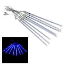 Cascata Snow Fall 50cm Natal Led 8 Tubos Natalino Queda Chuva Gelo Meteoro Pisca Pisca Bastao Iluminaçao