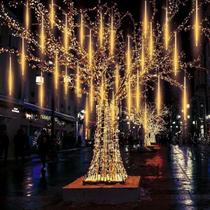 Cascata Snow Fall 8 Tubos Luz Meteoro Cor:Branco Quente