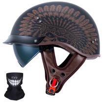 Casco de Moto Semi Abierto VCOROS F07A-Indian XL con Visera Solar DOT