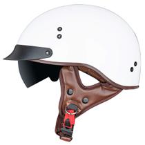 Casco de Motocicleta VCOROS XL Blanco Medio con Visera Solar DOT