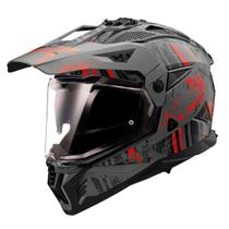 Casco LS2 Blaze II Adventure con Visera Solar Mate Gris Rojo M Casco LS2 Blaze II Adventure con Visera Solar Mate Gris Rojo M