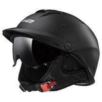 Casco Medio para Motocicleta LS2 Rebellion Mate Negro Talla XS