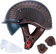 Casco medio VCOROS F07-Indian aprobado por DOT para adultos Casco medio VCOROS F07-Indian aprobado por DOT para adultos