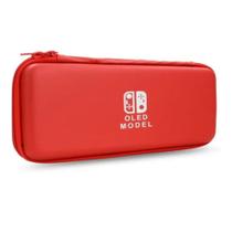 Case Bag Resistente Bolsa de Transporte Estojo De Viagem Capa De Proteção Rígida Para Nintendo Switch Oled - Vermelha