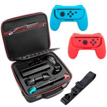Case Bolsa Estojo Compatível Com Nintendo Switch Oled + Grip Controller Joy Colorido Case Bolsa Estojo Compatível Com Nintendo Switch Oled + Grip Controller Joy Colorido