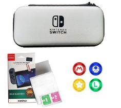 Case Bolsa Estojo Nintendo Switch + Película Vidro + 4 Grip Case Bolsa Estojo Nintendo Switch + Película Vidro + 4 Grip