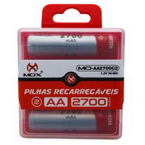 Case C/ 2 Pilhas Recarregáveis 2700mah Aa 1.2v Ni-mh