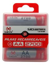 Case C/ 4 Pilhas Recarregáveis 2700mah Aa 1.2v Ni-mh Case C/ 4 Pilhas Recarregáveis 2700mah Aa 1.2v Ni-mh