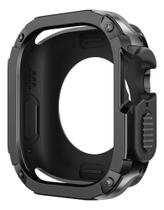 Case Capa Anti Choque Dupla Compativel Com Iwatch Series 9 8 7 6 5 4 44mm E 45mm - Preto