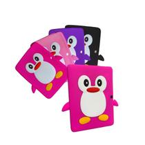 Case capa emborrachada infantil Pinguim Colorida p/ tablet de 10 polegadas