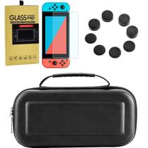 Case Capa Estojo + Película Vidro + 4 Grip Nintendo Switch Case Capa Estojo + Película Vidro + 4 Grip Nintendo Switch