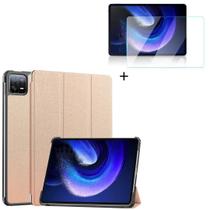 Case Capa Flip Magnetica Para Xiaomi Pad 6 Pro 11" + Vidro