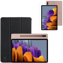 Case Capa Protetora Autosleep Para Galaxy Tab S7/ S8 + Vidro