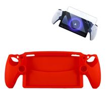 Case Capa Skin Silicone Antiderrapante + Película Vidro Temperado Dureza 9H Compatível com Ps Portal