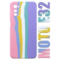 Case Capinha Aveludada Compatível Moto E32 Xt2227 6.5 Arco Iris Candy - Luiza Cell25 Case Capinha Aveludada Compatível Moto E32 Xt2227 6.5 Arco Iris Candy - Luiza Cell25