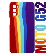 Case Capinha Aveludada Compatível Moto G52 Xt2221 Arco Iris LGBT + Película De Privacidade - Luiza Cell25