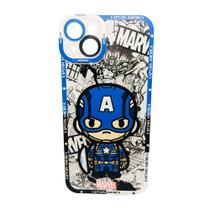 Case Capinha Capitão America Marvel Celular iPhone 15 Plus