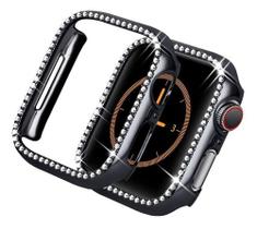 Case capinha em acrílico strass brilhante p/apple watch 38mm 40mm 41mm 42mm 44mm 45mm