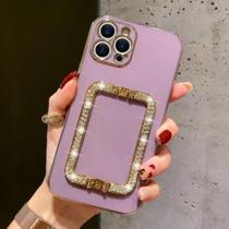 Case Capinha Para iPhone Premium Suporte Metálico Strass Brilho Luxo Case Capinha Para iPhone Premium Suporte Metálico Strass Brilho Luxo