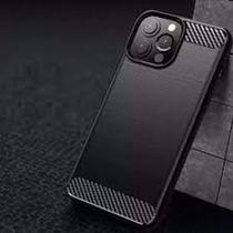Case Carbon Fiber compatível com iP.-14 - Capa Antichoque Preta - IWILL