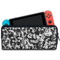 Case Compatível Nintendo Switch Bolsa Estojo - Camuflada Cinza