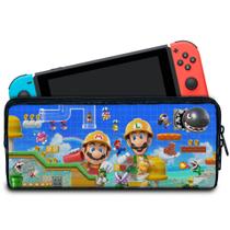 Case Compatível Nintendo Switch Bolsa Estojo - Super Mario Maker 2 - Pop Arte Skins
