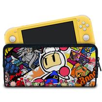 Case Compatível Nintendo Switch Lite Bolsa Estojo - Bomberman - Pop Arte Skins