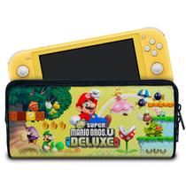 Case Compatível Nintendo Switch Lite Bolsa Estojo - New Super Mario Bros. U - Pop Arte Skins