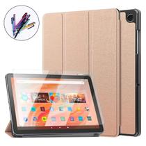 Case Couro + Caneta + Vidro Para Tablet Amazon Fire Hd10 13º