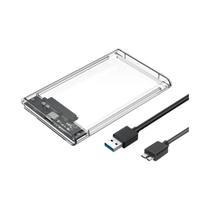 Case De Armazenamento Externo Transparente USB3.0 De 2,5 Polegadas SATA 5Gbps Para HDD SSD Com
