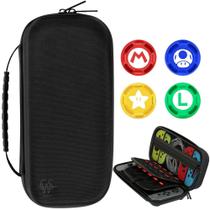 Case Estojo Bag Transporte Viagem Proteção Rígida Compatível Nintendo Switch+ 4 Grips - OEM