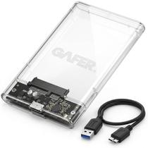 Case Externa Transparente Slim para HD ou SSD 2.5 USB 3.0 Portátil Adaptador SATA Plug Play