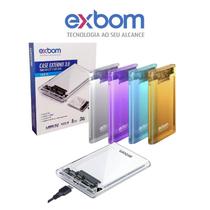 Case Externo Exbom 3.0 para HD/SSD 2.5 Transparente/Colorido CGHD35 SATA USB3.0 Plug Play