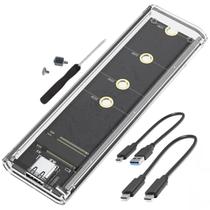 Case Externo M2 Nvme Ssd Pcie Ngff Sata Usb-c Transparente