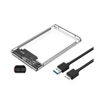 Case Externo Para SSD/HDD SATA De 2.5 Polegadas USB 3.0 Tipo C Transparente Sem Ferramentas