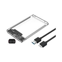 Case Externo Para SSD/HDD SATA De 2,5 Polegadas USB 3.0 Tipo C Transparente Sem Ferramentas Com