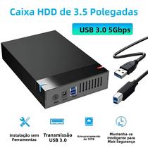 Case Externo Para SSD/HDD SATA De 3,5 Polegadas USB 3.0 Para PC E Laptop Com Suporte UASP De 10TB Case Externo Para SSD/HDD SATA De 3,5 Polegadas USB 3.0 Para PC E Laptop Com Suporte UASP De 10TB