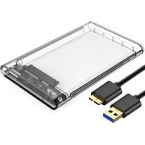 Case Externo Transparente para HD e SSD SATA USB 3.0 Original - Exbom