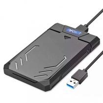 Case Externo USB 3.0 Fast 5Gbps apoio UASP p/ HD SSD SATA II 2.5" 3TB LED Colorido Infokit Ecase-340