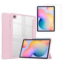 Case Fundo acrílico + película vidro Para Galaxy Tab S6 Lite