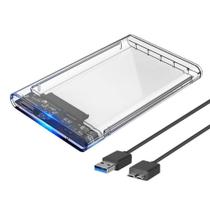 Case Gaveta Externa USB 3.0 de HD SATA 2.5" Resistente Transparente Infokit Ecase-320