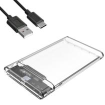 Case Gaveta HD SSD 2,5 Transparente Usb-C Sata C/ Cabo 56017