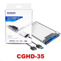 Case HD 2.5" e SATA SSD USB 3.0 TransparenteME Exbom CGHD-35
