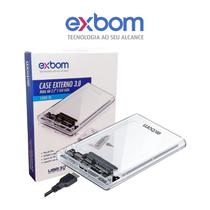 Case HD e SSD Externo Exbom Transparente SATA 2.5 USB 3.0 CGHD35 Compatível com Jogos Console, PC e Notebook