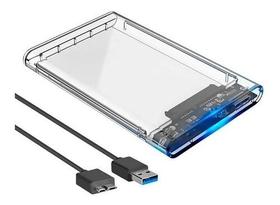 Case Hd Externo 2.5 E Sata Ssd Usb 3.0 Transparente Notebook