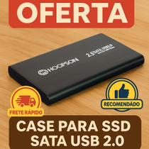 Case Hd Externo 2.5 Sata USB 2.0 para SSD Portátil Compatível com Notebook e PC com Capa Protetora