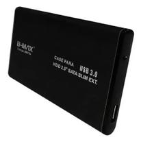 Case HD Externo 2,5" USB 3.0 Sata Preto/Branco/Azul Praticidade e Mobilidade - B-Max