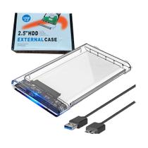 Case HD Externo de 2,5" SATA para USB 3.0 Transparente - BringIT