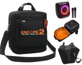 Case Maleta Bolsa Compatível PartyBox Encore 2 - Bolso Para Microfone - Anti-Impacto