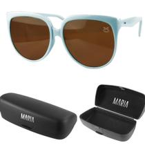 case + oculos sol social vintage feminino praia proteção uv presente original verão luxo qualidade premium azul acetato case + oculos sol social vintage feminino praia proteção uv presente original verão luxo qualidade premium azul acetato